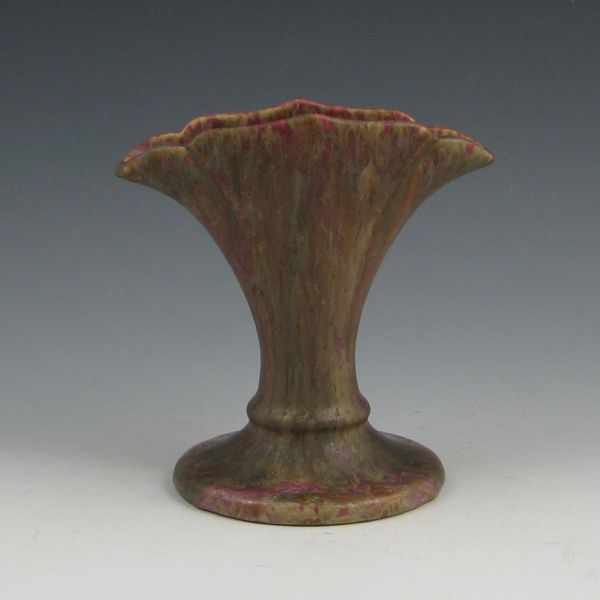 Appraisal: Roseville Carnelian II - '' fan vase Marked with Rv