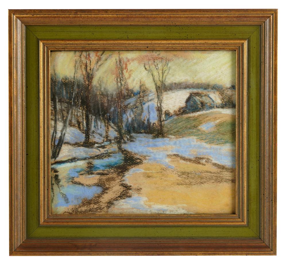 Appraisal: FRED WAGNER - MELTING SNOW pastel on paperboard signed lower