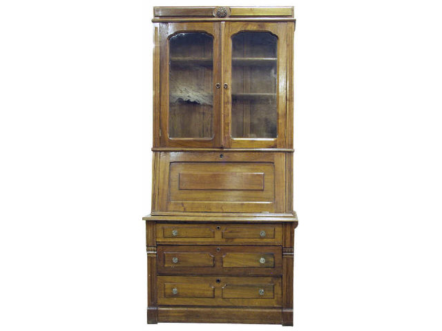 Appraisal: Victorian mahogany double door drop front secretary book case circa