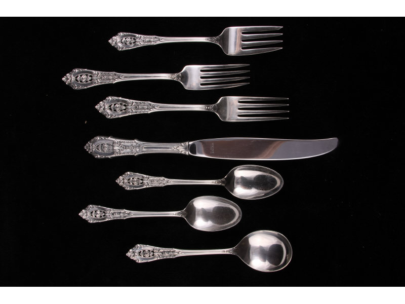 Appraisal: Sterling Flatware Service Rose Point by Wallace piece service for