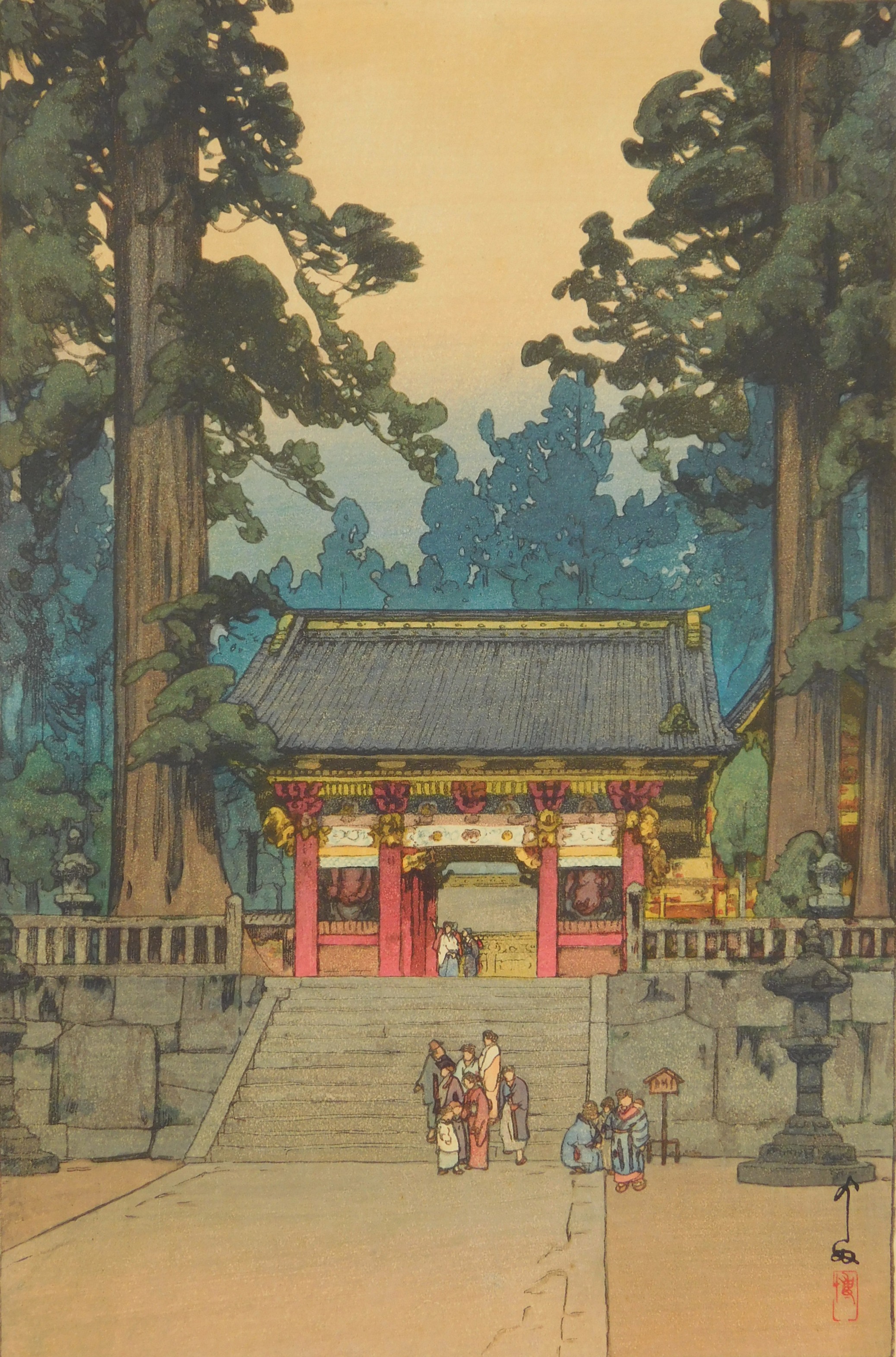 Appraisal: Hiroshi Yoshida - ''Toshogu Shrine'' Yoshida - woodblock in colors