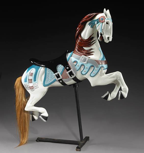 Appraisal: A carved and painted carousel horse attributed to Stein and