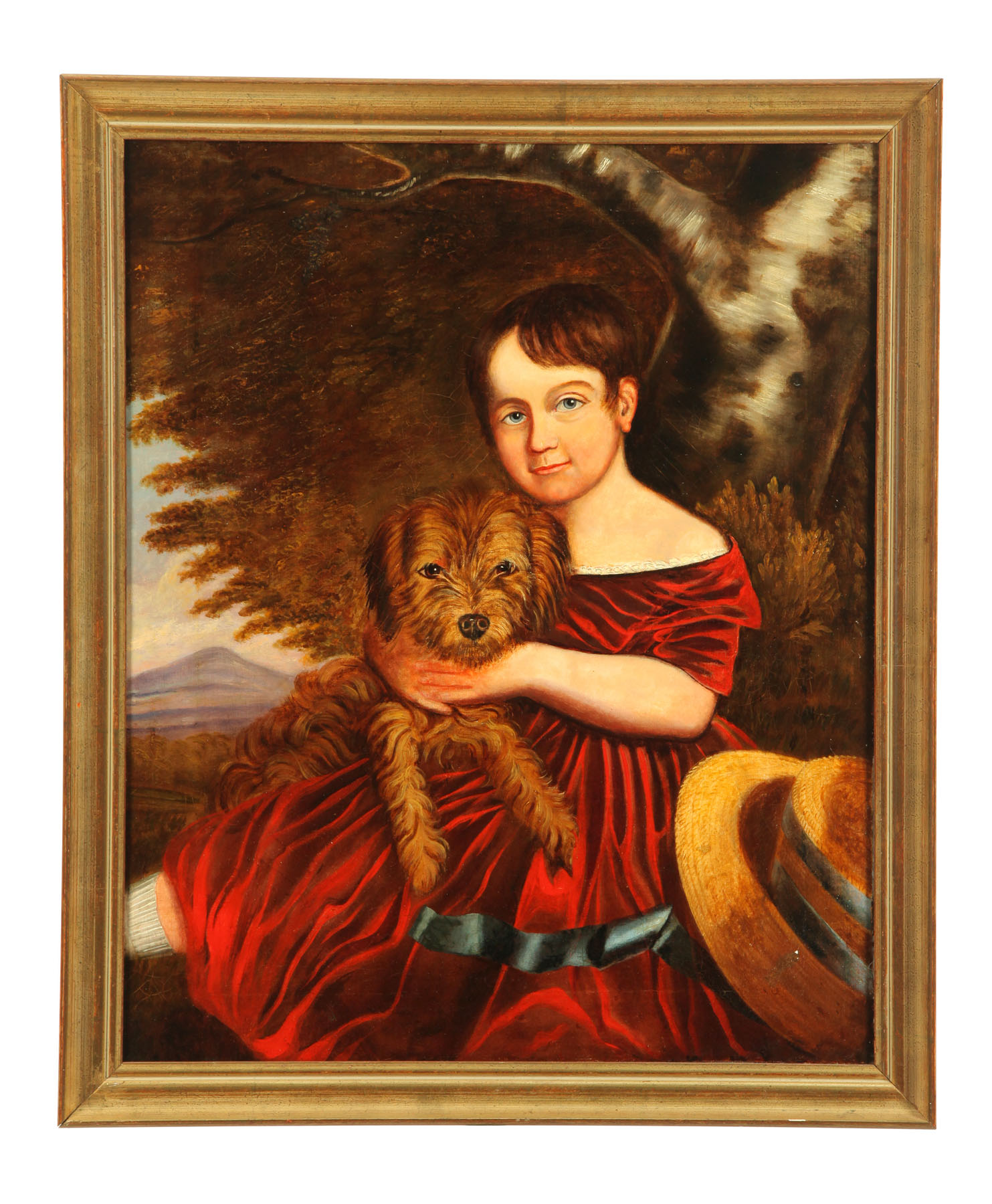 Appraisal: PORTRAIT OF CHILD WITH DOG BY THOMAS GREGG UNITED KINGDOM