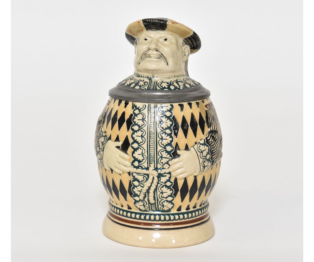 Appraisal: Merkelbach Wick Stein Merkelbach Wick Chinaman pattern character stein litre