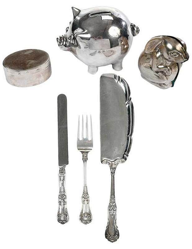 Appraisal: Twelve Tiffany Silver Items th century including eight knives and