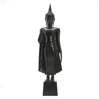 Appraisal: Southeast Asian bronze standing Buddha Southeast Asian bronze standing Buddha