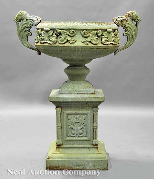 Appraisal: A Fine American Cast Iron Garden Urn mid- th c