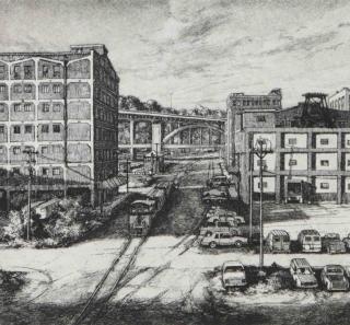 Appraisal: DOUG OSA BORN PENCIL SIGNED ETCHING Titled 'West Bottoms' lower