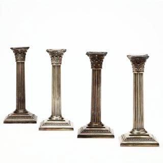 Appraisal: Set of Four Gorham Sterling Silver Corinthian Column Candlestick pattern