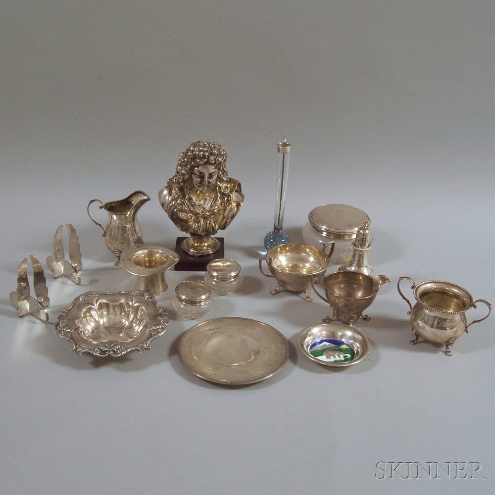 Appraisal: Group of Assorted Silver and Silver-mounted Tableware and Personal Items