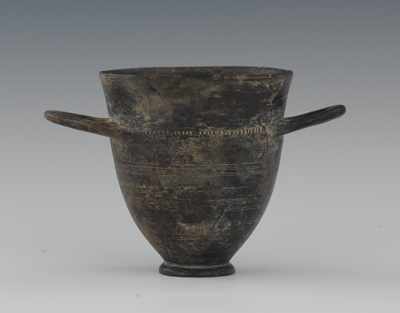 Appraisal: An Etruscan Bucchero Ware Skyphos ca th- th Century B