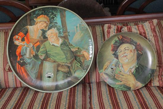 Appraisal: TWO TIN ADVERTISING SIGNS Both for Falstaff beer ''d ''d