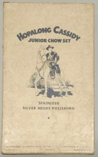 Appraisal: Hopalong Cassidy Stainless Steel Junior Chow Set Includes original box