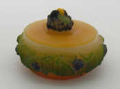 Appraisal: A pate de verre glass box formed as a bee