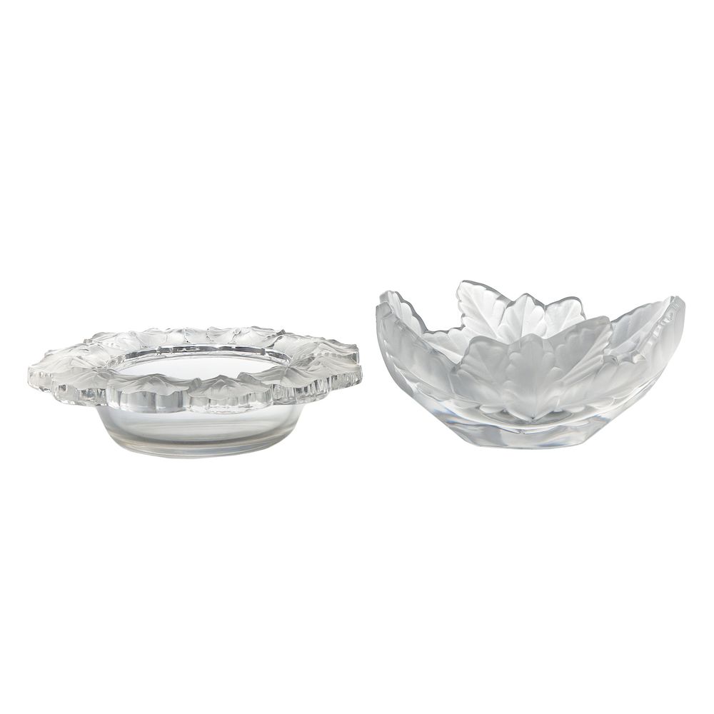 Appraisal: Two Lalique Crystal Bowls Etched Lalique France signature Including Honfleur