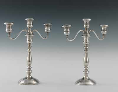 Appraisal: A Pair of Gorham Weighted Sterling Silver Convertable Candleholders Apprx