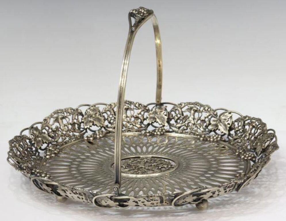 Appraisal: American sterling silver basket Theodore B Starr New York swing