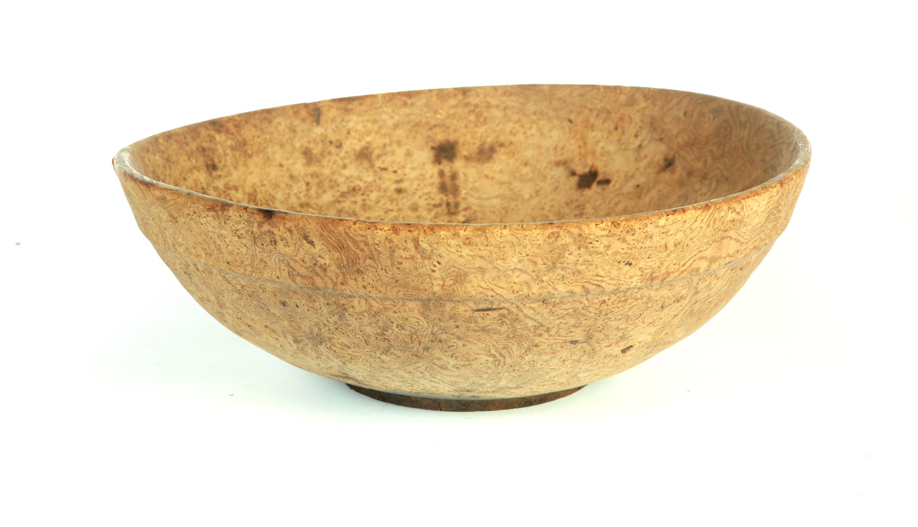 Appraisal: BURL BOWL American late th century Old dry surface crack