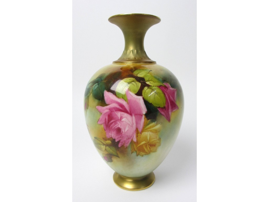 Appraisal: A Royal Worcester vase painted with roses by F J