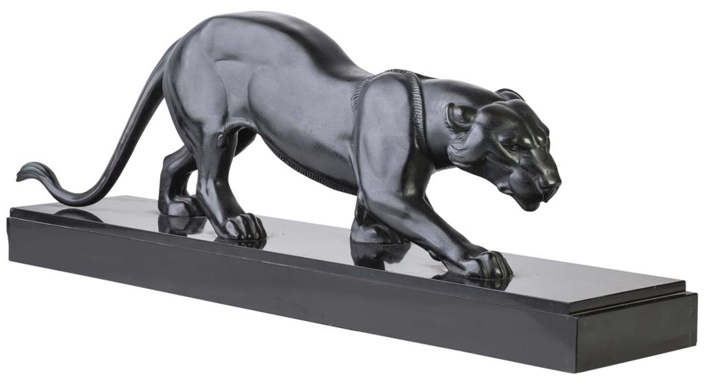 Appraisal: R ROCHARD ART DECO PATINATED FIGURE OF A PANTHER CIRCA