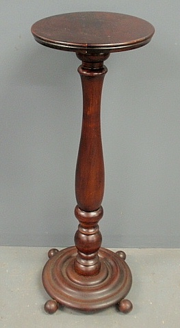 Appraisal: - Mahogany stained wood turned plant stand late th c