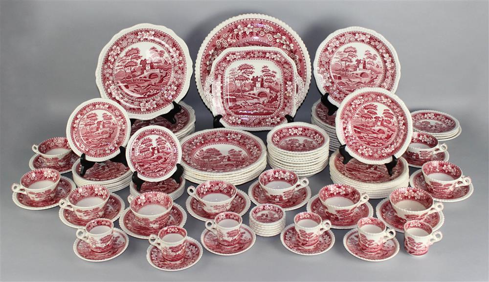 Appraisal: COPELANDS RED AND WHITE 'SPODE'S TOWER' PATTERN PART DINNER SERVICE