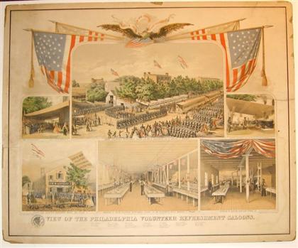 Appraisal: piece Color Lithograph Queen J View of The Philadelphia Volunteer