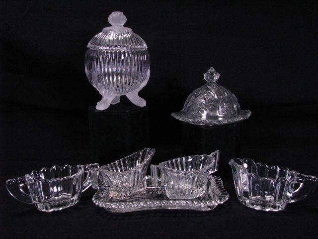 Appraisal: Group of Pattern Glass Heisey including two Heisey cream amp