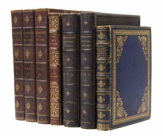 Appraisal: BINDINGS A group of seven folio or quarto-sized leather bound