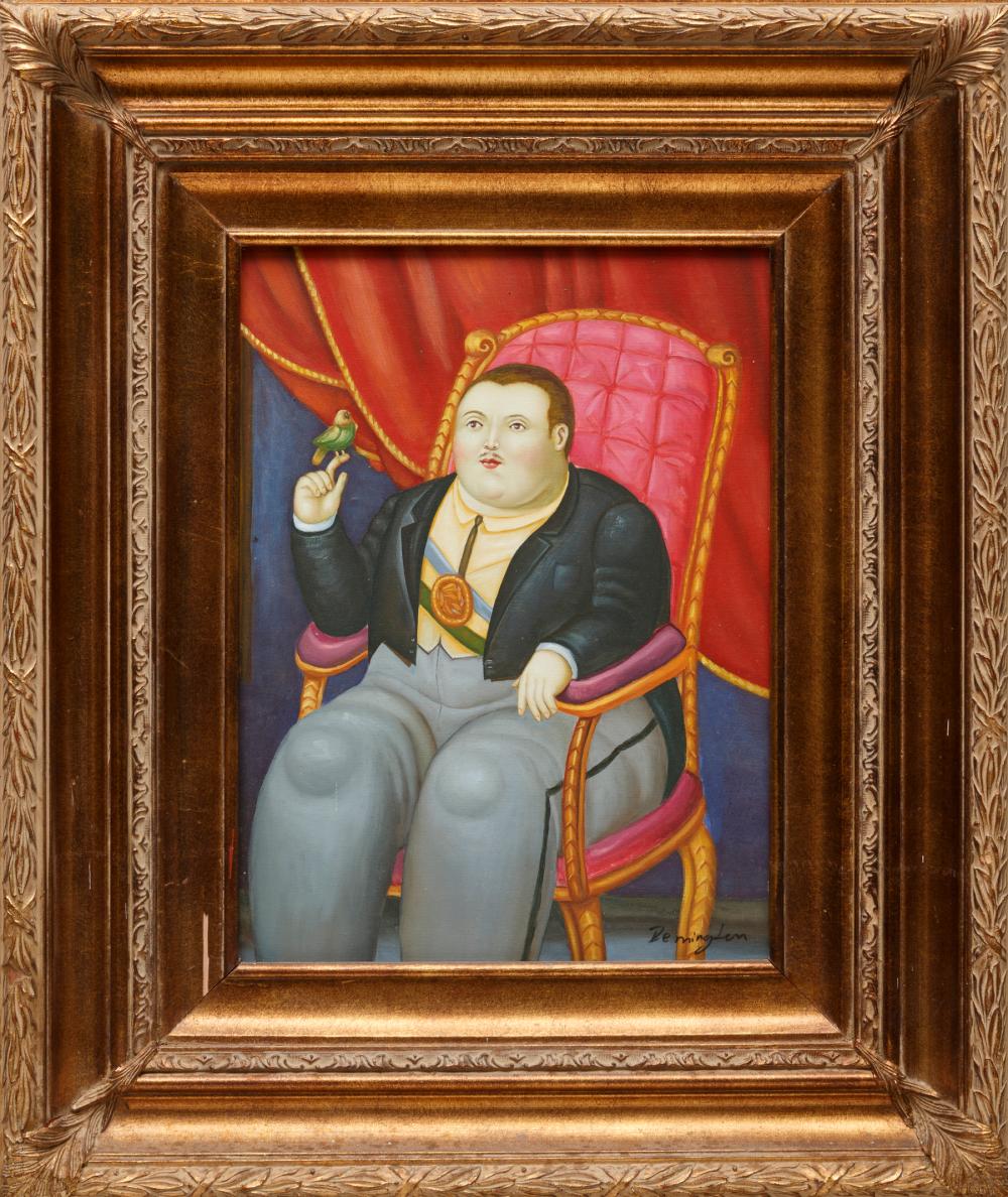 Appraisal: After Fernando Botero Columbian b President on Horse and President