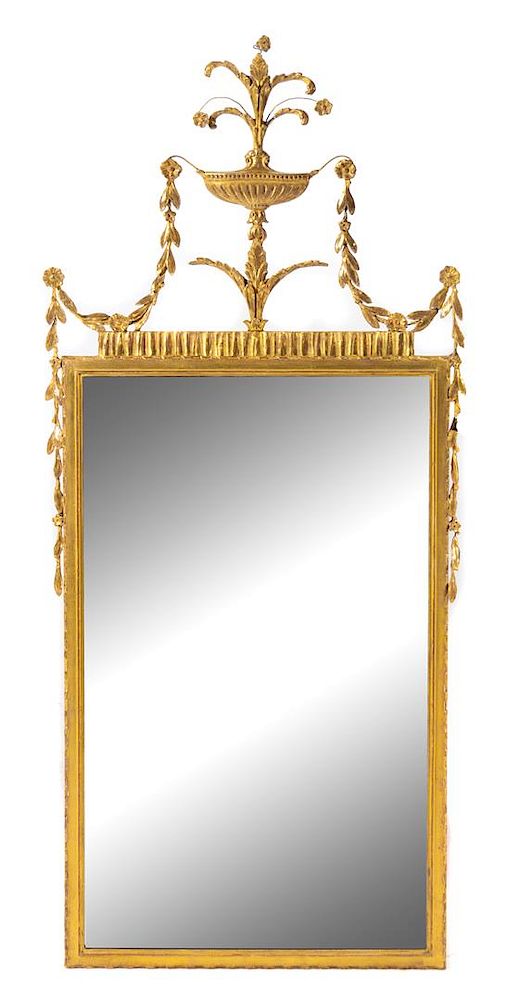 Appraisal: An Adam Style Giltwood Mirror Height x width inches An