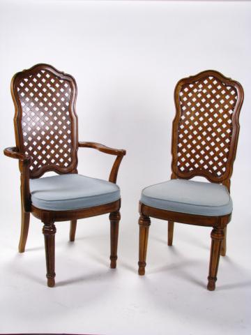 Appraisal: Set of Six Thomasville Dining Chairs two host with lattice