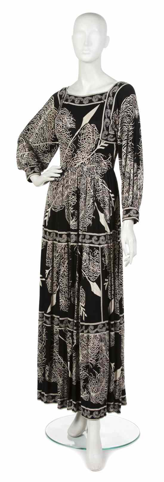 Appraisal: An Emilio Pucci Black and White Printed Jersey Dress Labeled