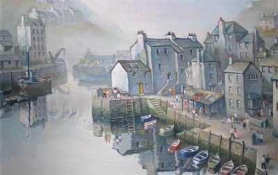 Appraisal: Ken Leech th Century Misty Summer Morning Polperro Signed dated