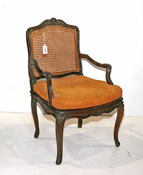 Appraisal: A Louis XV beechwood fauteuil third quarter th century restorations