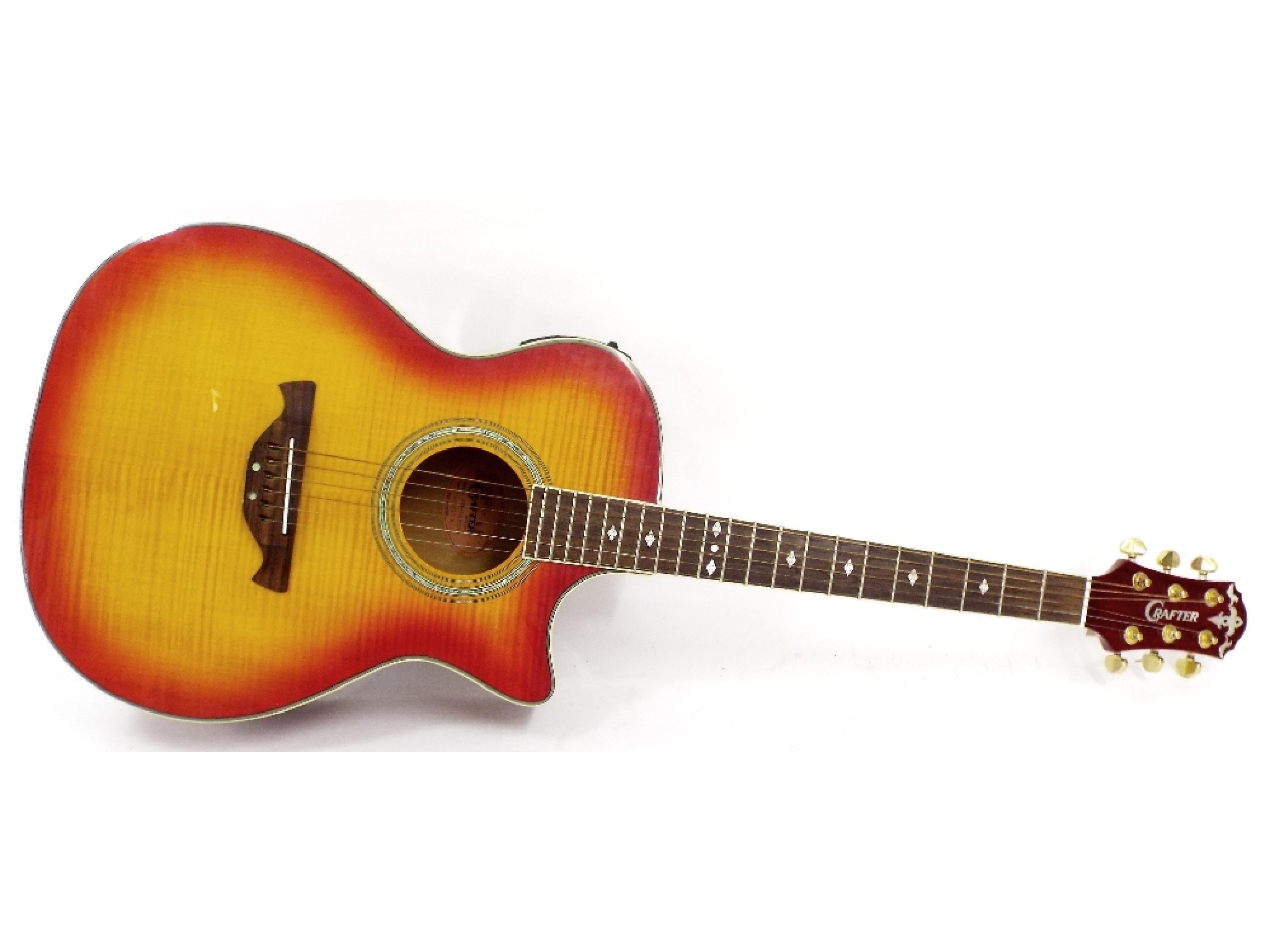 Appraisal: Crafter ATE- CEQ CS electro-acoustic guitar sunburst finish with minor