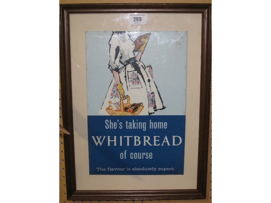 Appraisal: Framed advert plaque for Whitbread beer