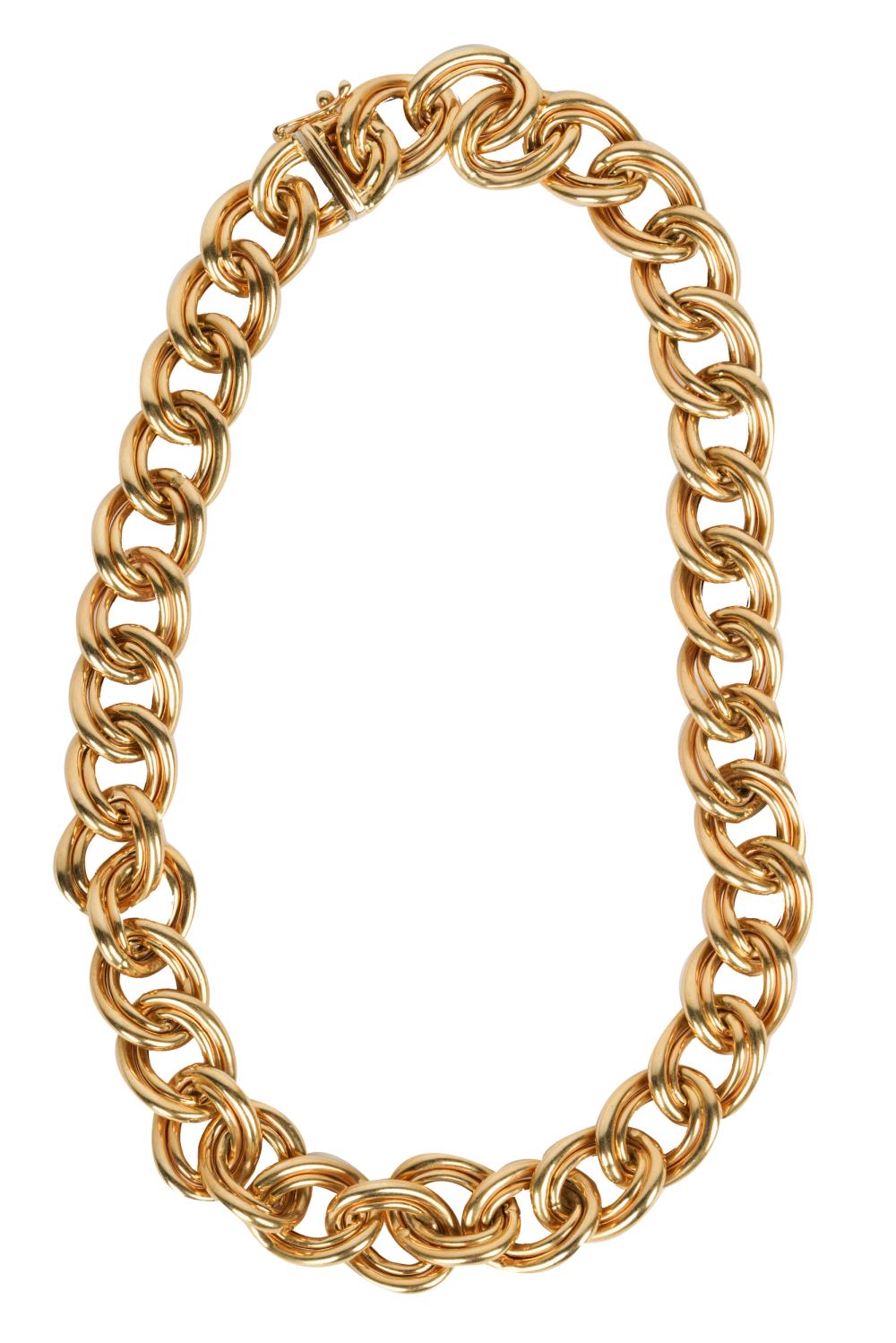 Appraisal: KARAT YELLOW GOLD LINK NECKLACE grams inches long Condition