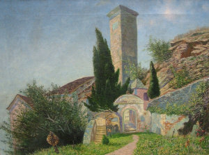 Appraisal: Johann George Dreydorff German - - Chapel on a cliff