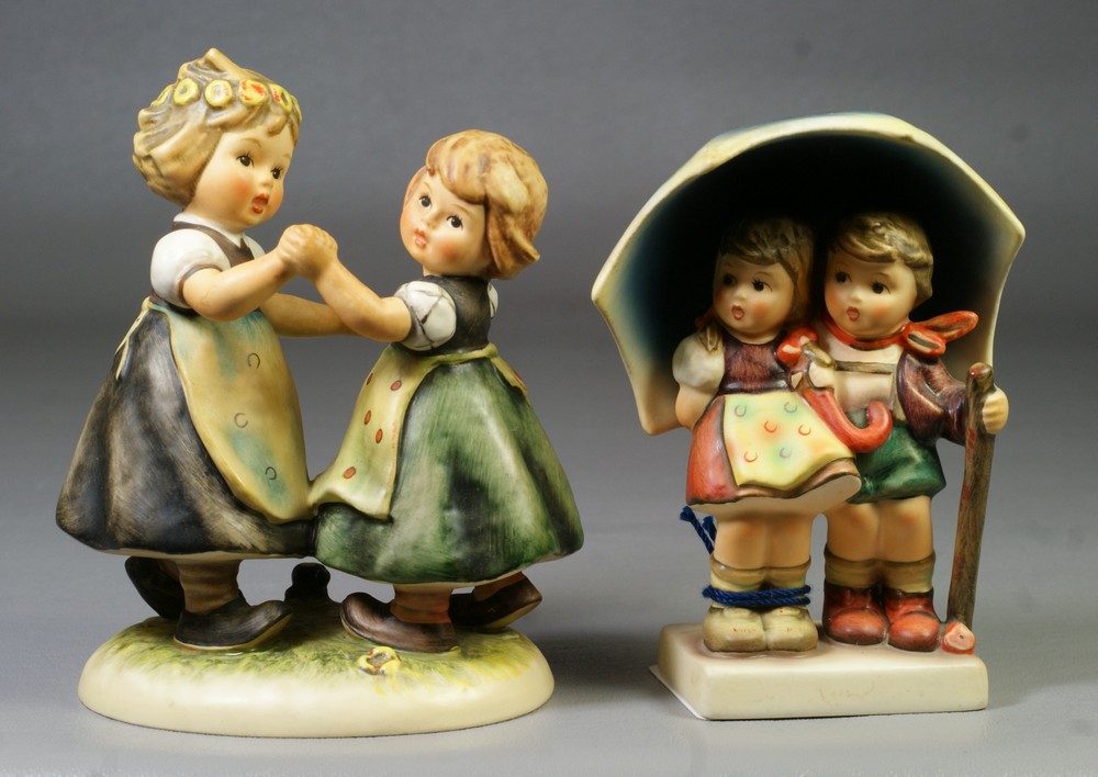 Appraisal: Goebel Hummel Figurines Spring Dance No TMK- Stormy Weather No