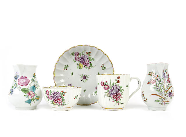 Appraisal: A group of coloured Worcester porcelain circa - Comprising two