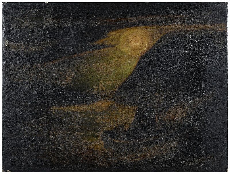 Appraisal: Attributed to Albert Pinkham Ryder American - Moonlit Coast unsigned