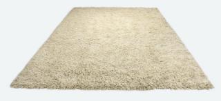 Appraisal: Stark Carpet cream wool shag rug ' long Stark Carpet