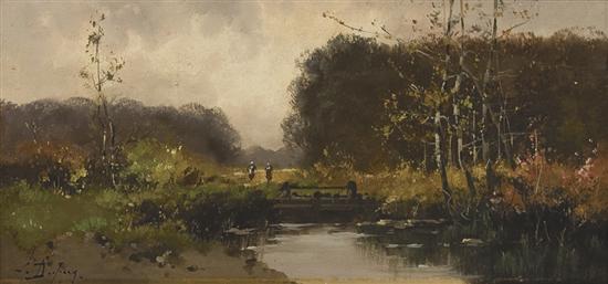 Appraisal: LOUIS DUPUY French th Century River Landscape oil on panel