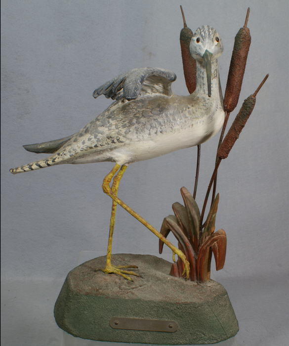 Appraisal: Carved and painted wood yellowleg shore bird signed To Hazelton