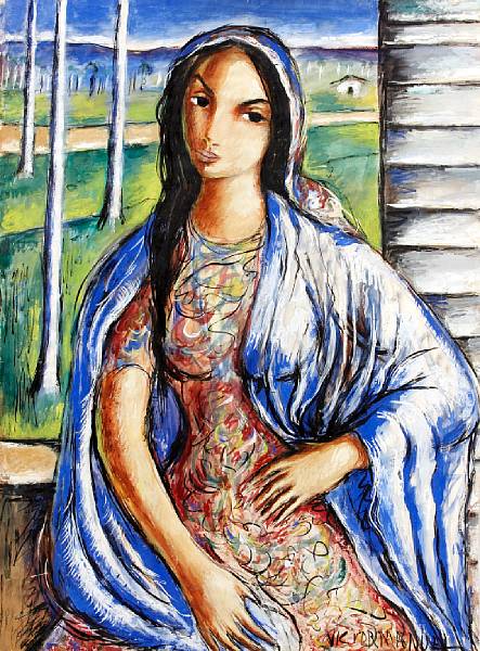 Appraisal: Victor Manuel Cuban - Mujer signed 'Victor Manuel' lower right