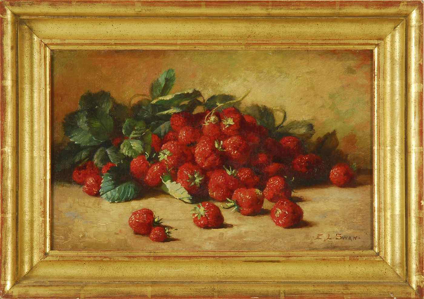 Appraisal: EMMA LEVINIA SWANAmerican - Still life of strawberries Signed lower