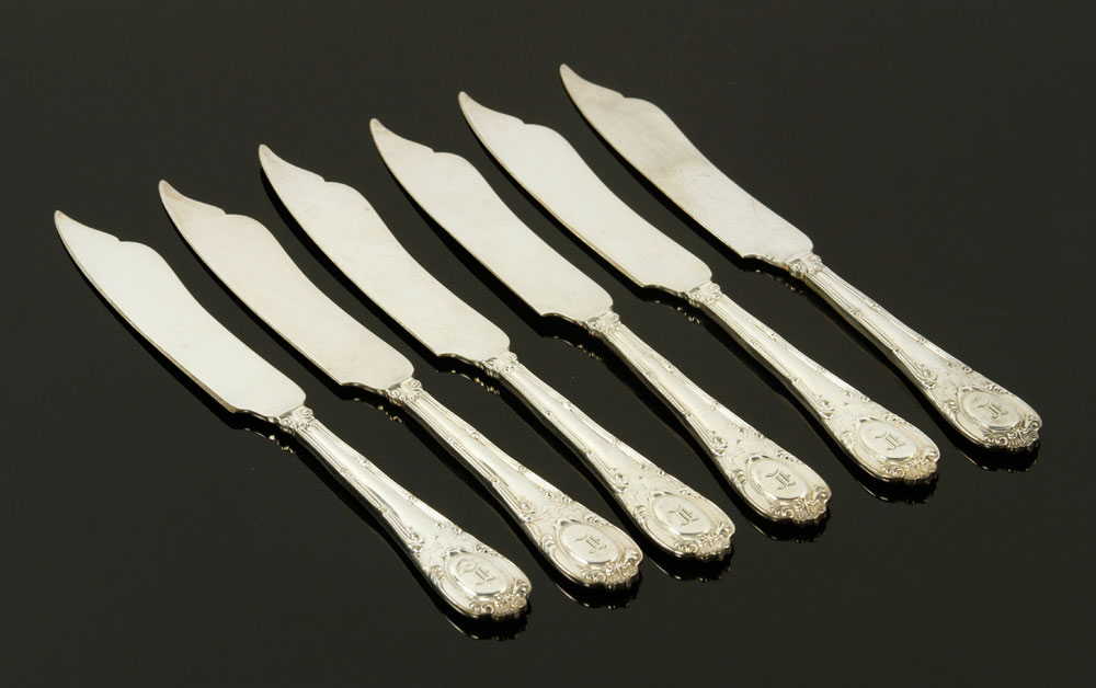 Appraisal: - Tiffany Co Knives Six Tiffany Co silver plate knives