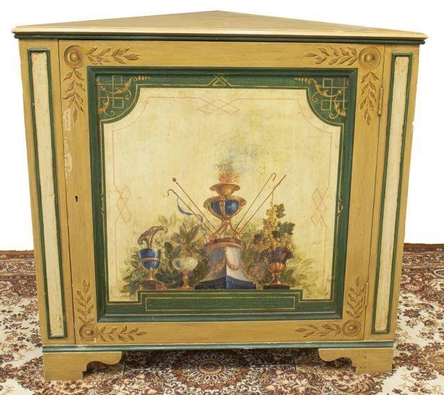 Appraisal: Italian Venetian painted pine corner cabinet early th c case