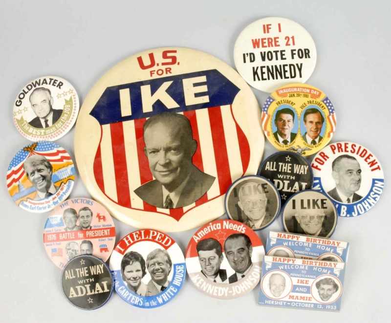 Appraisal: Lot of Political Buttons Description Includes celluloid over cardboard Eisenhower